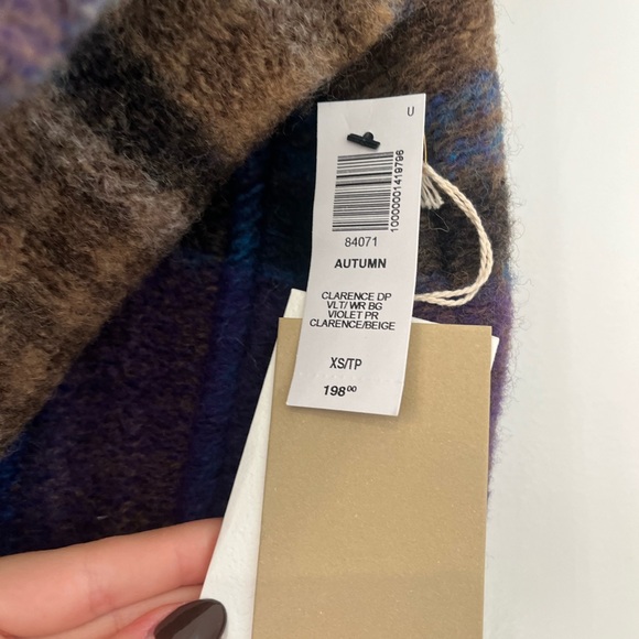 Plaid Aritzia Jacket in Purple and Brown - Picture 4 of 4